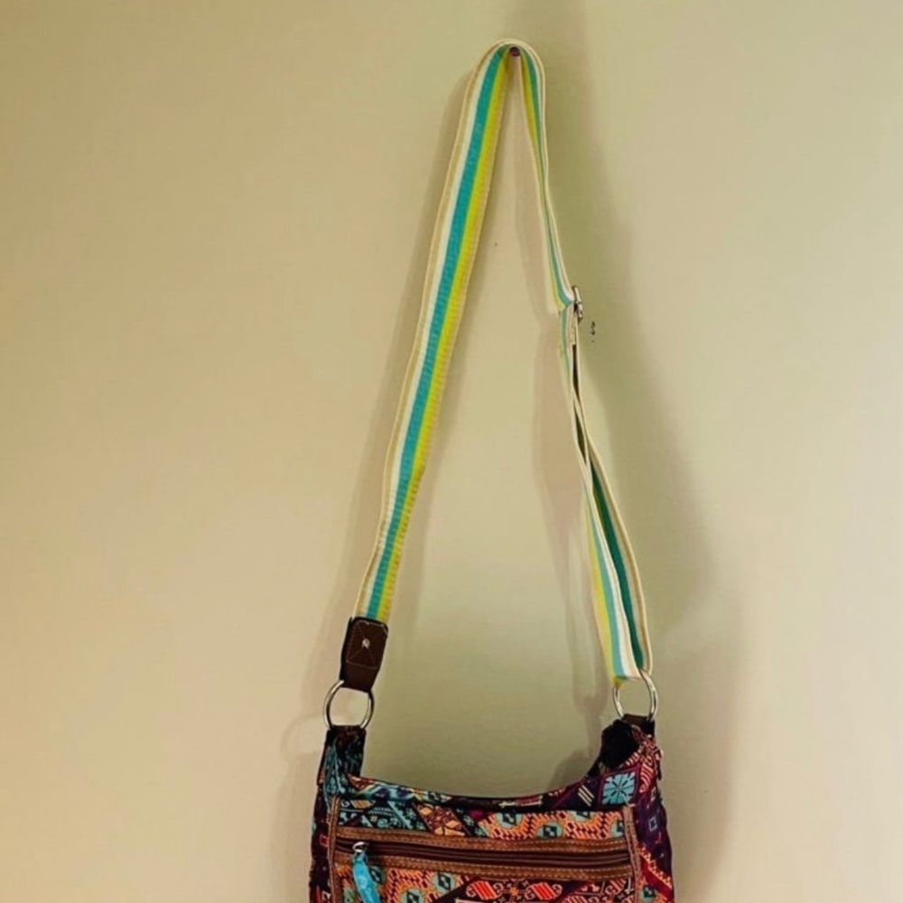 Lily Bloom Patchwork Pattern Shoulder Hobo Crossb… - image 2